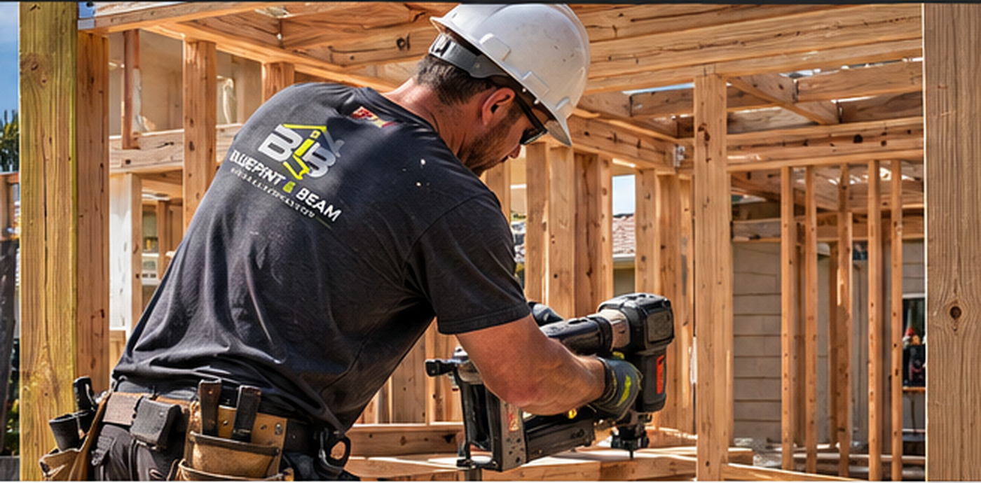 Working contractor building a home addition in Laguna Niguel CA